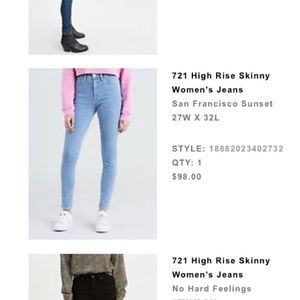 Levi's® Premium 721 HIGH RISE SKINNY WOMEN'S JEANS